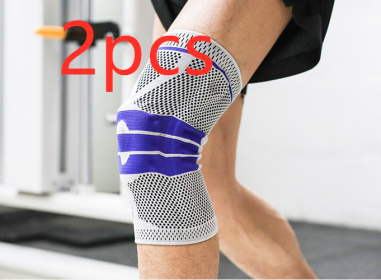 Sports Running Fitness Protection Knee Pads Brace Strap (Option: Grey anti slip a pair-M)