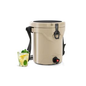 Portable Drink Cooler Insulated Ice Chest with Adjustable Strap (Type: Coolers, Color: Beige)